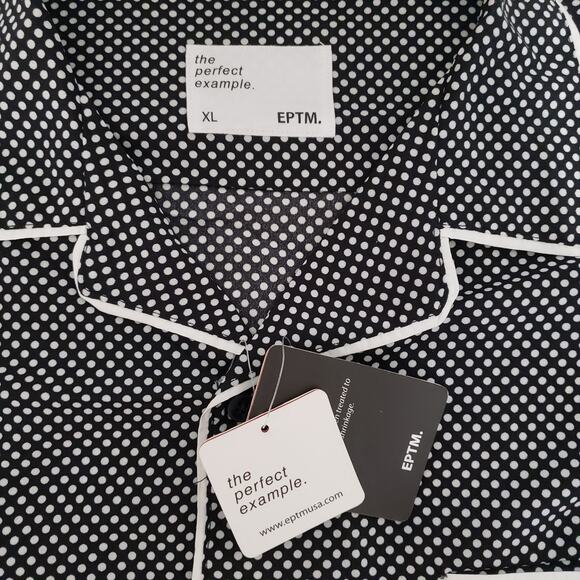 NEW!! EPTM SIZE XL The Perfect Example Drip Flame Black Polka Dot Shirt 8786 - Picture 2 of 11